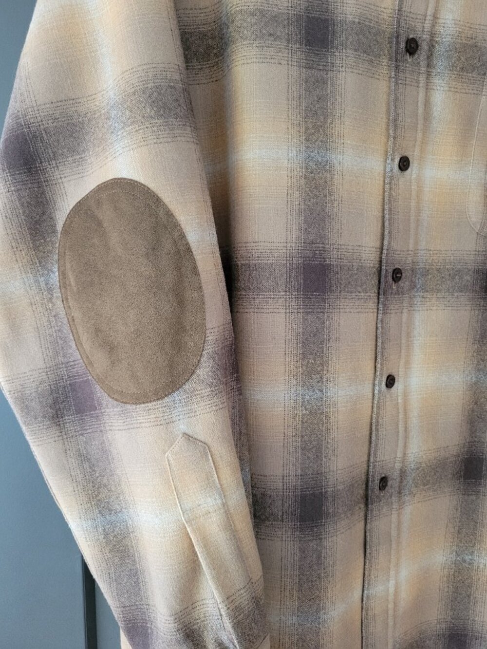 NWOT!  Pendleton 100% Wool  MEN'S PLAID ELBOW-PATCH TRAIL SHIRT- Men's Size XL - Picture 11 of 14